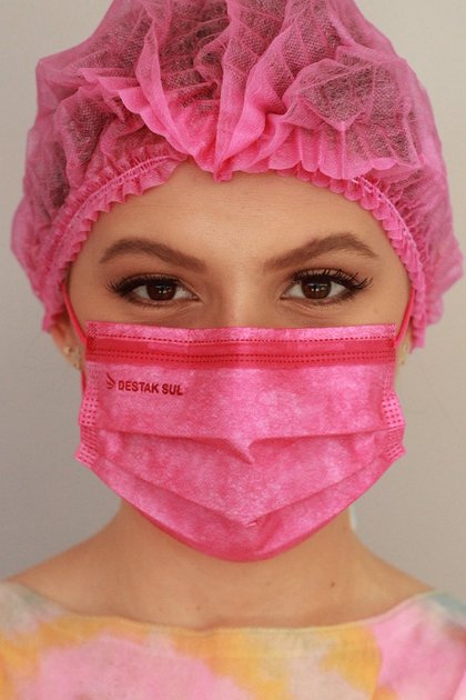 mascara cirurgica descartavel new pinkcom elastico color destak com 50 unidades 2 1